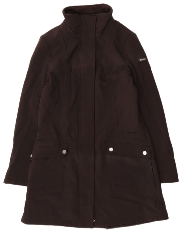 Damski płaszcz przeciwdeszczowy Calvin Klein UK 10, mały, czarny, poliester