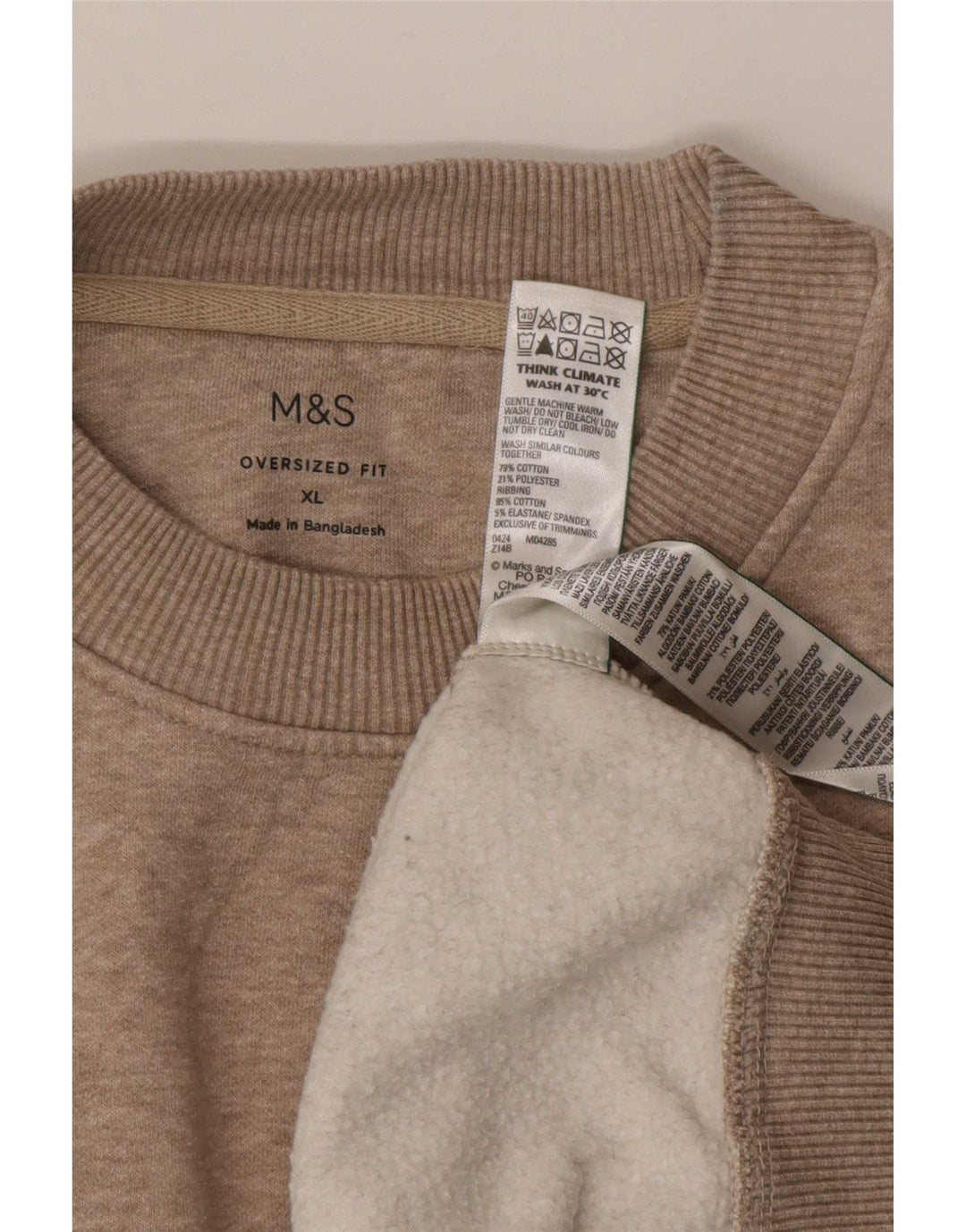 Marks & Spencer Męski sweter oversize XL, szary, bawełniany w plamki
