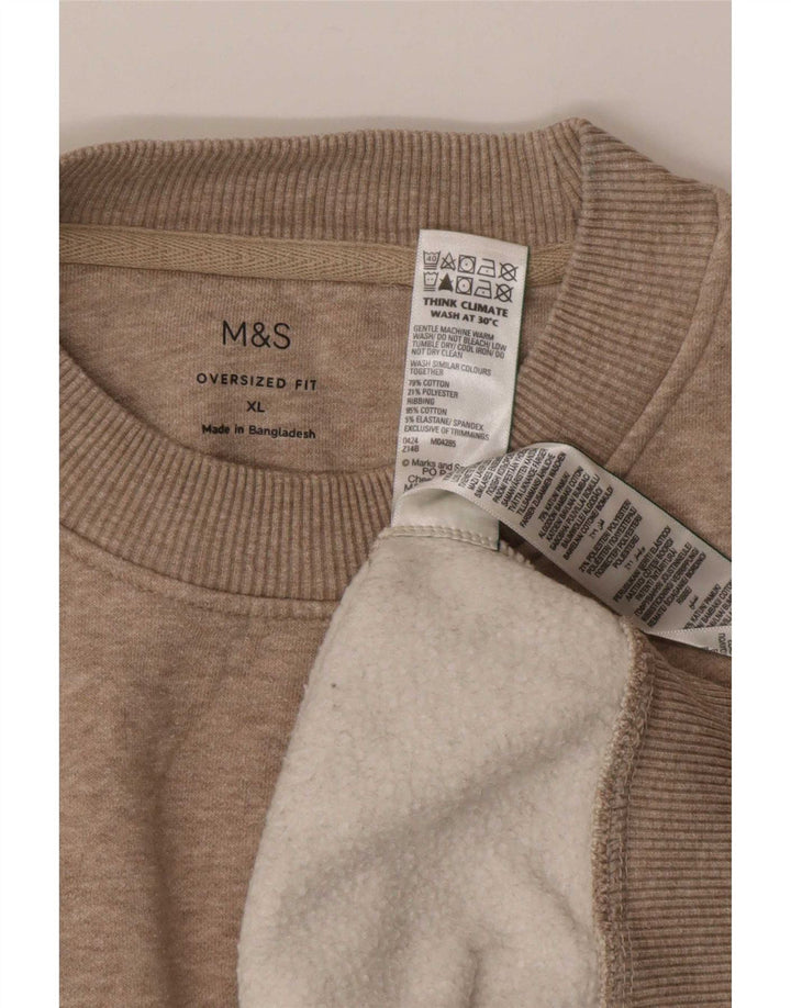 Marks & Spencer Męski sweter oversize XL, szary, bawełniany w plamki