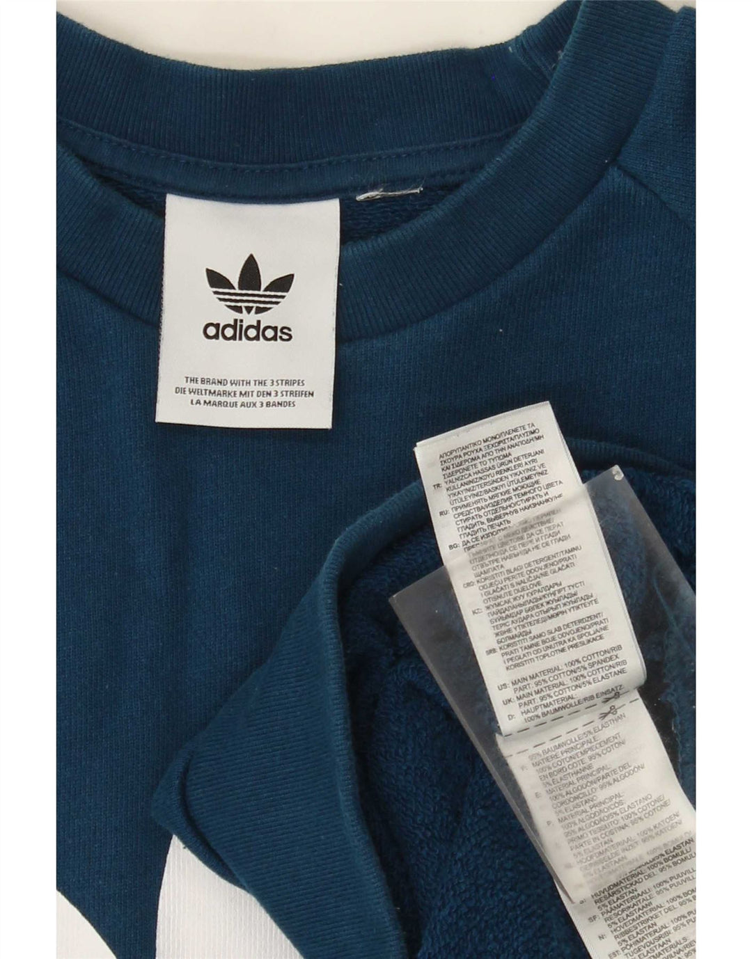 Męska bluza Adidas z grafiką, średnia niebieska, bawełniana