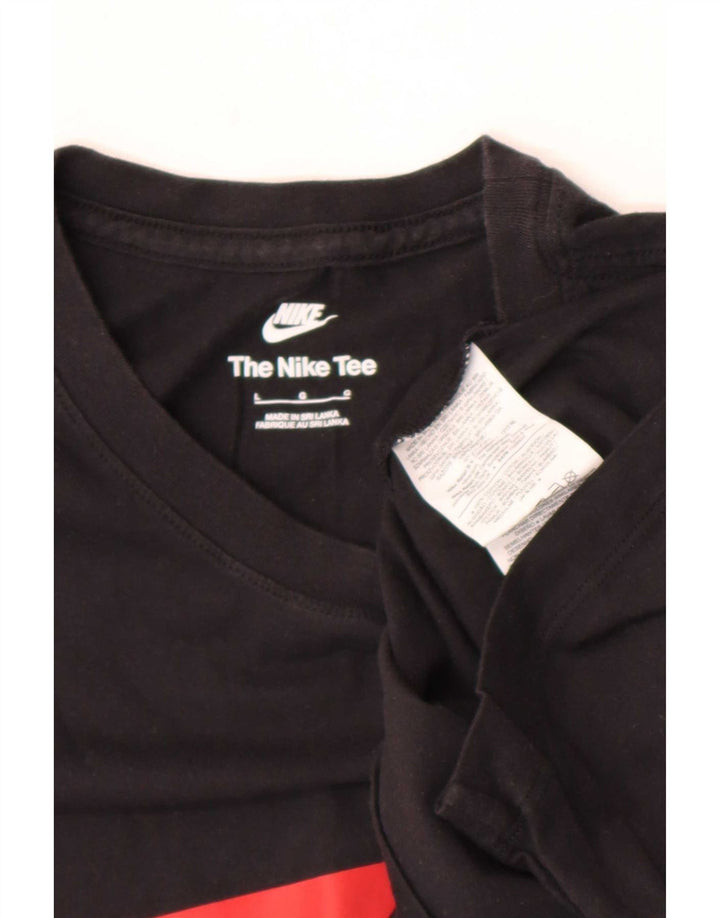 Męski T-shirt z grafiką Nike, duży, czarny, bawełniany