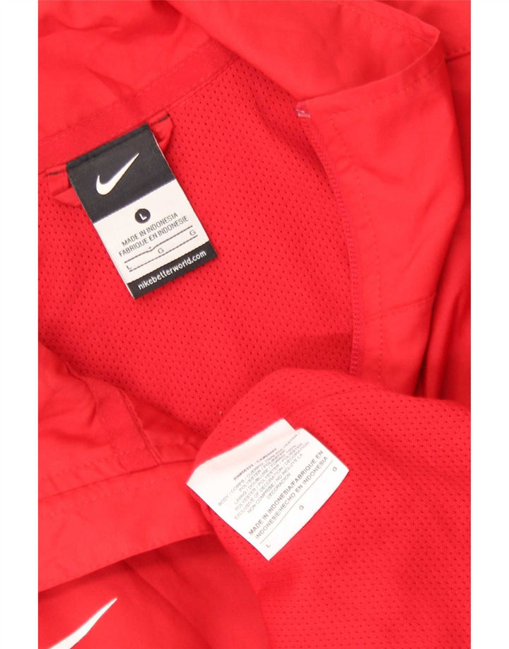 Męska kurtka dresowa Nike, duża, czerwona, poliestrowa z blokami kolorów