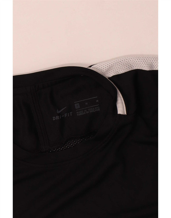 Męski T-shirt Nike Dri Fit Top, średni czarny poliester z blokami kolorów