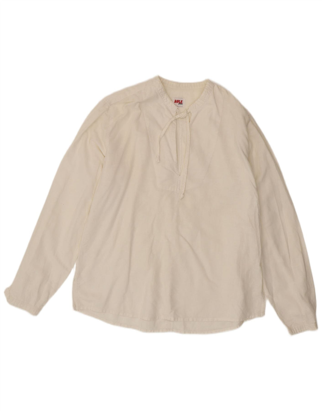 RIFLE Womens Pullover Shirt UK 18 XL Off White Linen