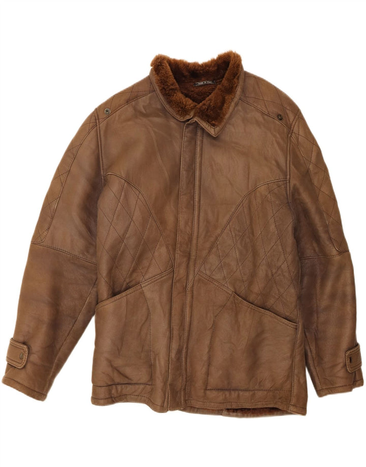 Vintage męska kurtka Shearling IT 50 Large Brown Shearling