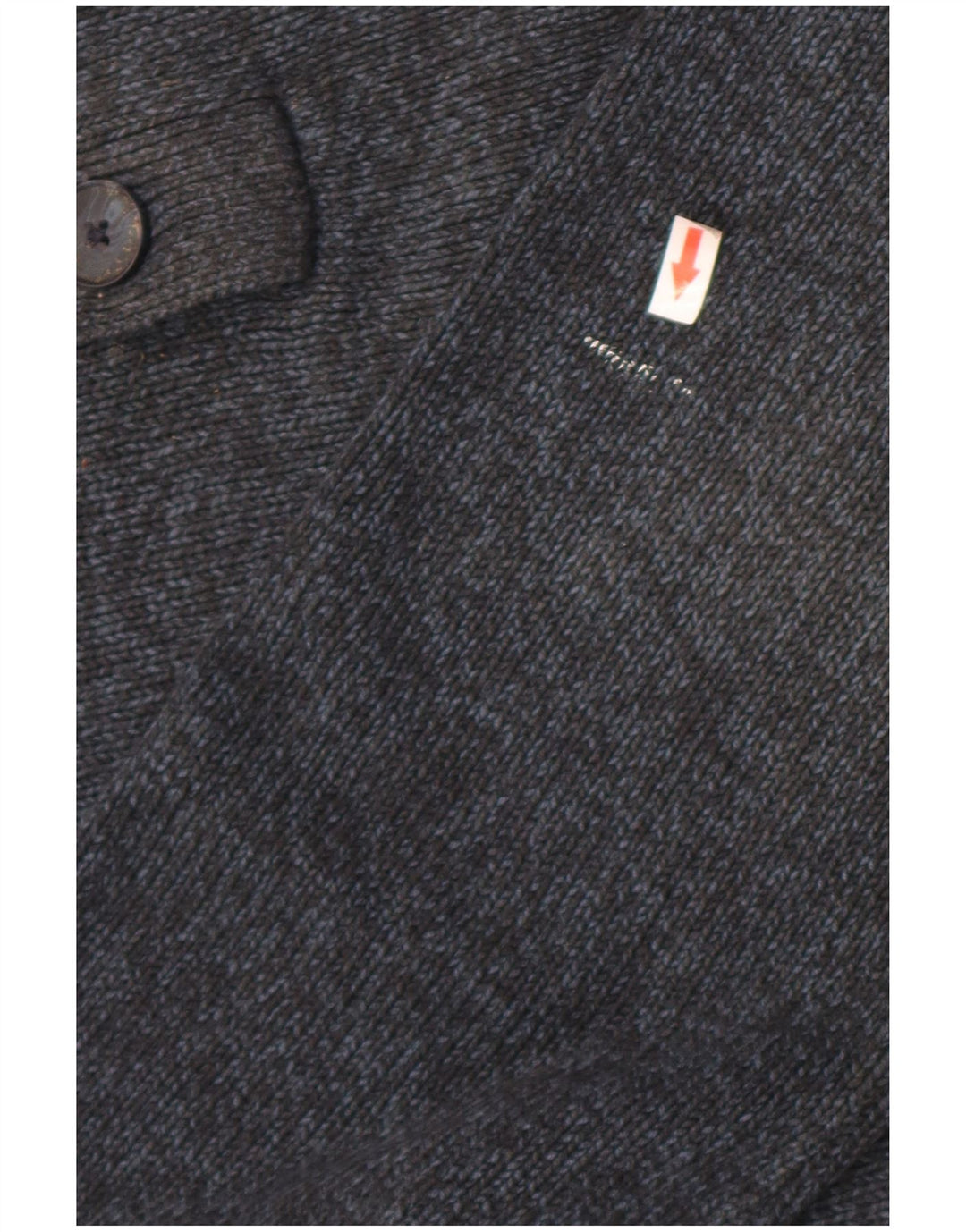 Marks & Spencer Męski sweter zapinany na guziki, duży, granatowy, nakrapiany