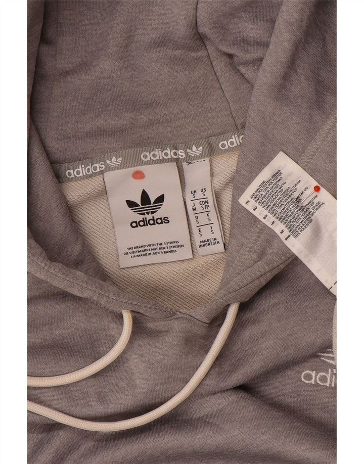 Męska bluza z kapturem Adidas, mała, szara, z poliestru