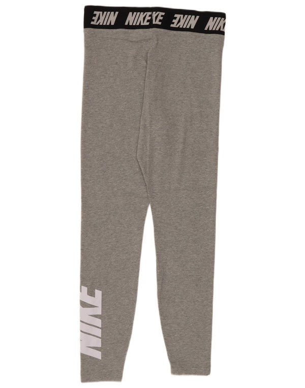 Damskie legginsy Nike Graphic UK 12, bawełna w kolorze średniej szarości