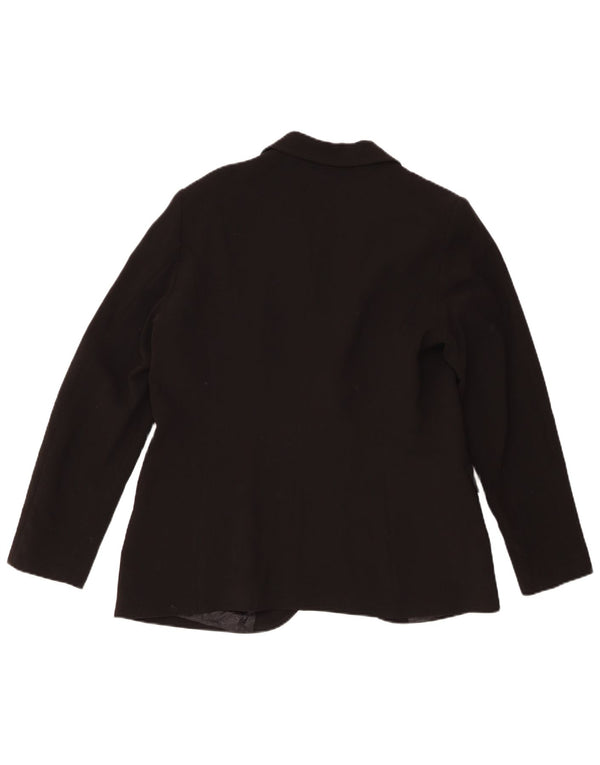 Damska marynarka Benetton zapinana na 1 guzik UK 16, duża, czarna, poliestrowa