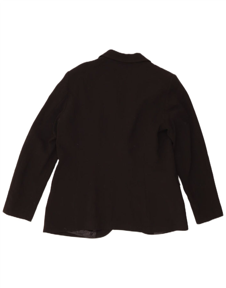 Damska marynarka Benetton zapinana na 1 guzik UK 16, duża, czarna, poliestrowa