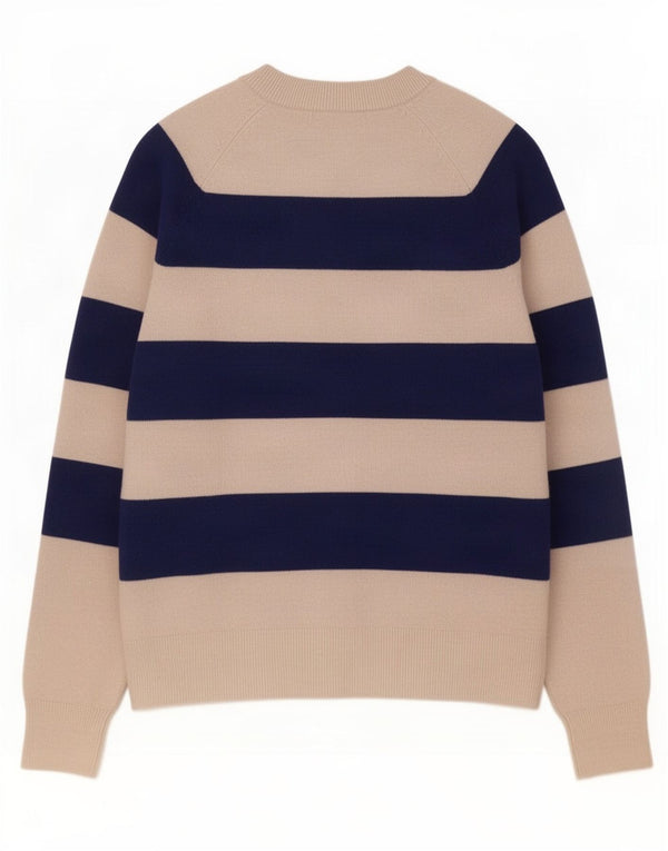 Marks & Spencer Damski sweter z dekoltem w łódkę, UK 10, w małe białe paski