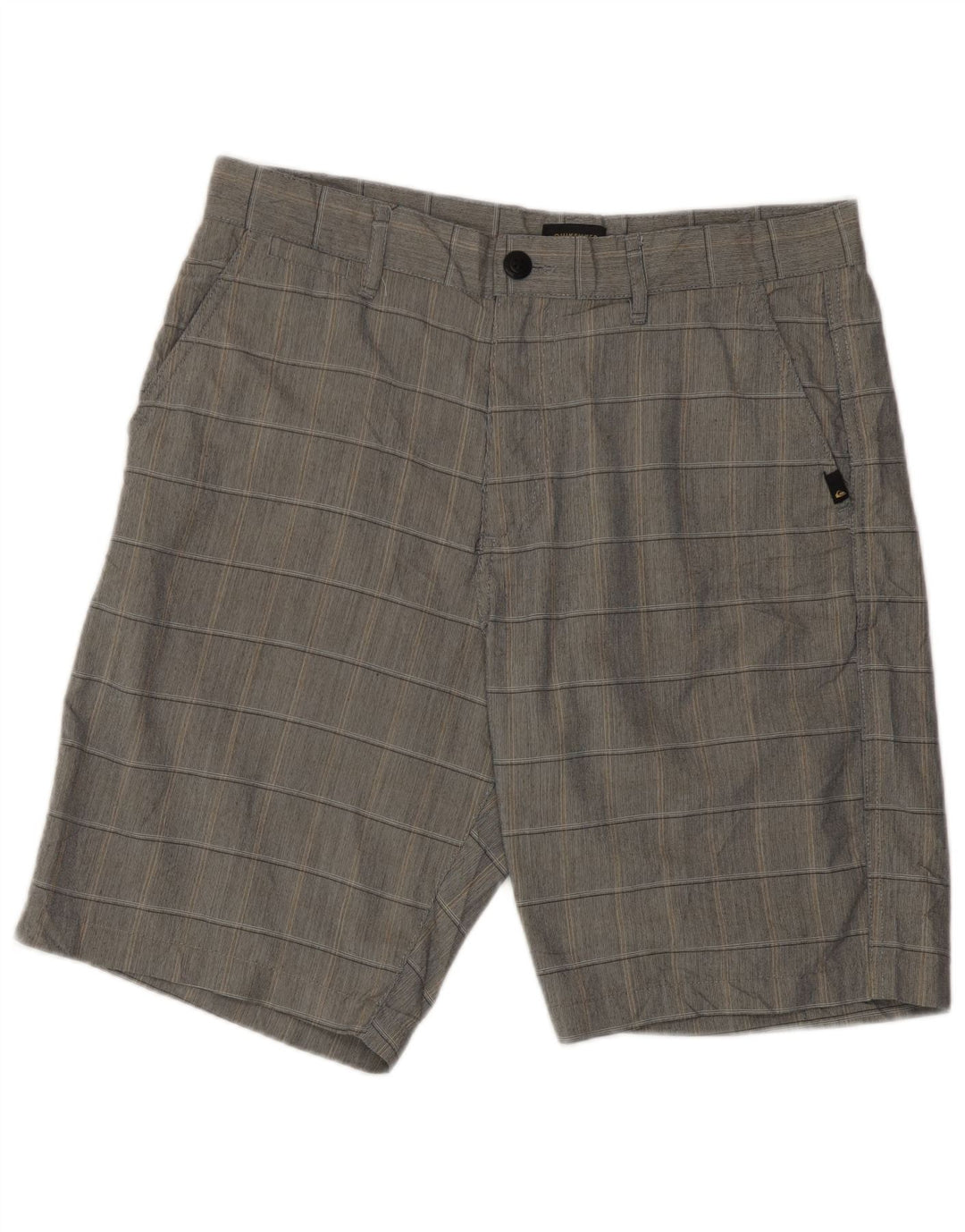 Męskie spodenki chino Quiksilver o regularnym kroju W32, średnioszary, poliester w kratkę