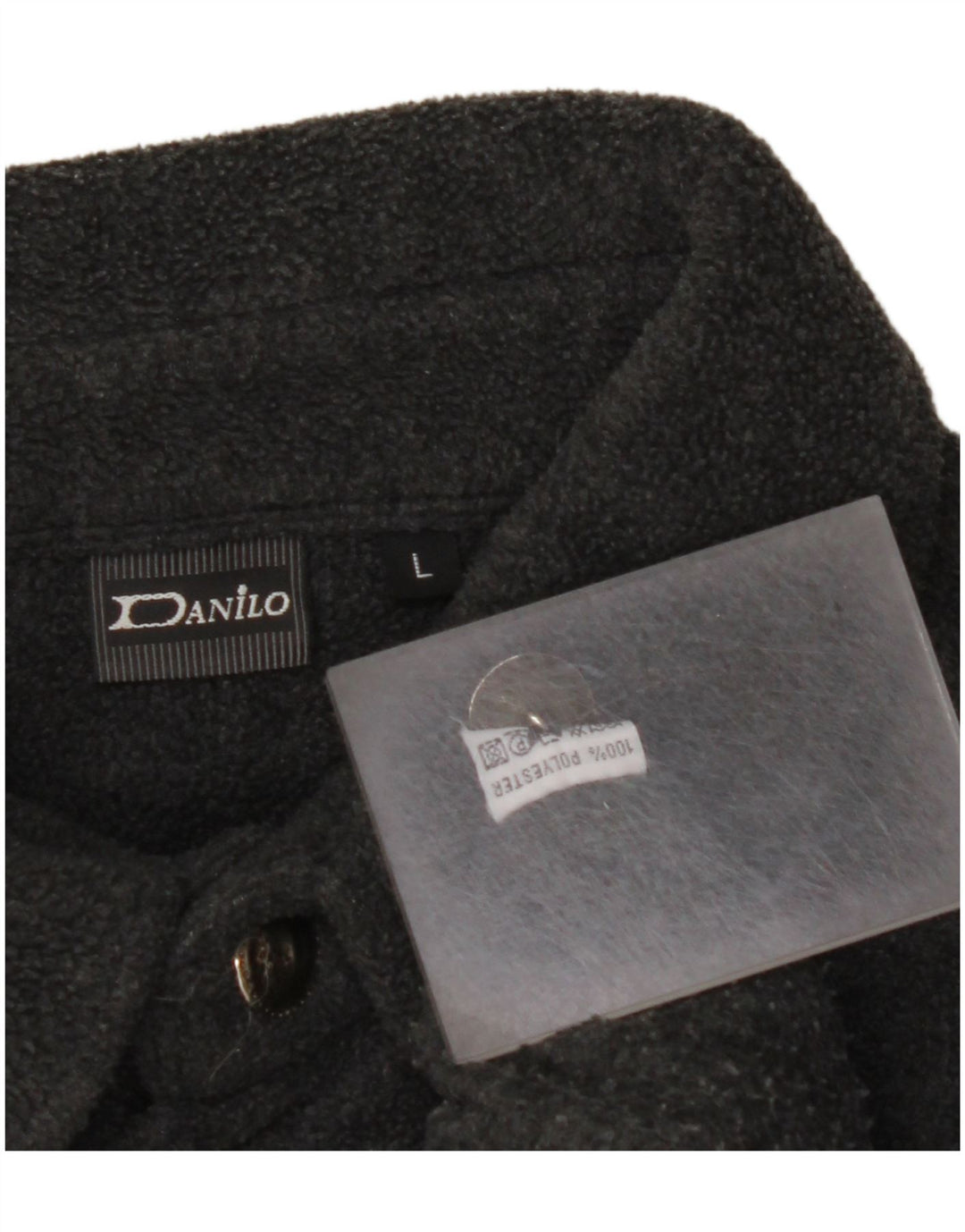 Męska koszula wierzchnia DANILO z polaru UK 40, duża, szary poliester