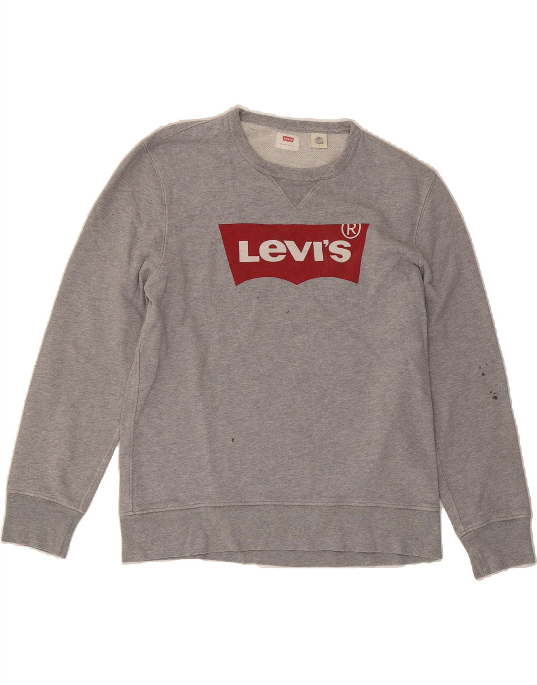 LEVI'S Mens Graphic Sweatshirt Jumper Medium Grey Cotton Vintage Levi's and Second-Hand Levi's from Messina Hembry 
