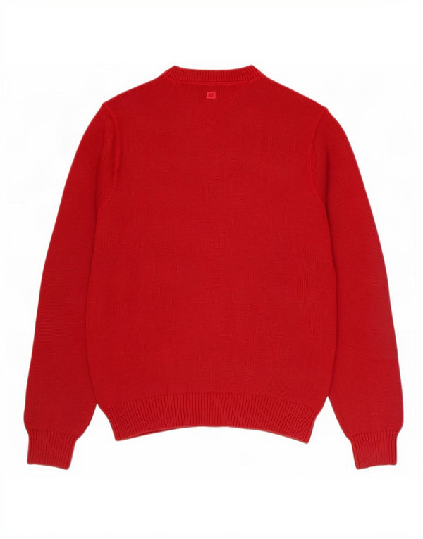Męski sweter z okrągłym dekoltem Tommy Hilfiger XS, czerwony, bawełniany