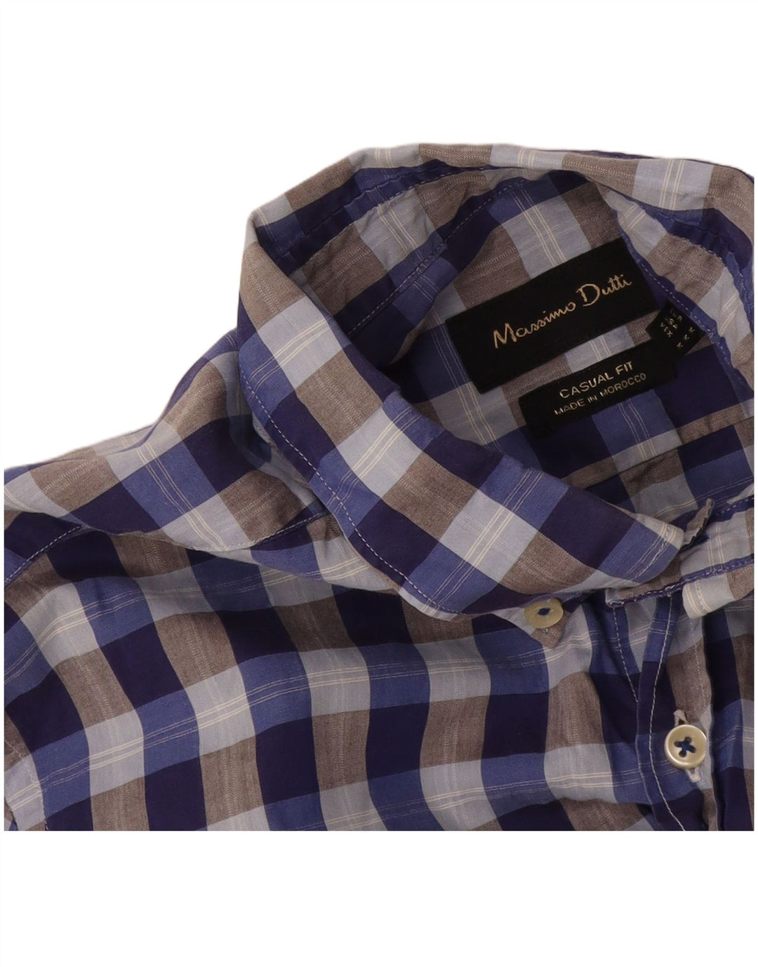 Męska koszula o swobodnym kroju Massimo Dutti w średnią niebieską kratkę