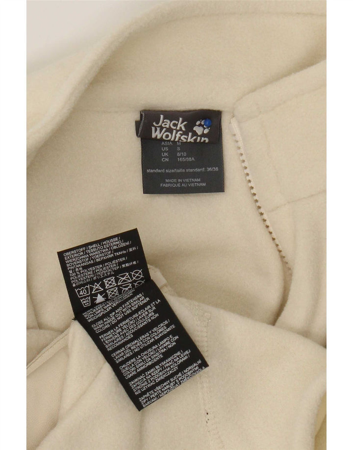 Damska kurtka polarowa Jack Wolfskin z podszewką UK 8/10, mała, złamana biel, poliester