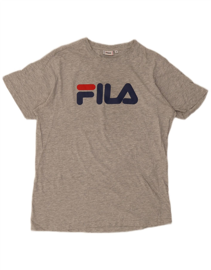 Męski T-shirt Fila z grafiką, średni szary, nakrapiany