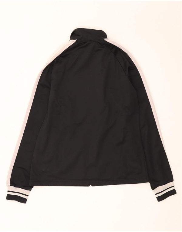 Damska kurtka dresowa Asics UK 14, duża, czarna, poliestrowa z blokami kolorów