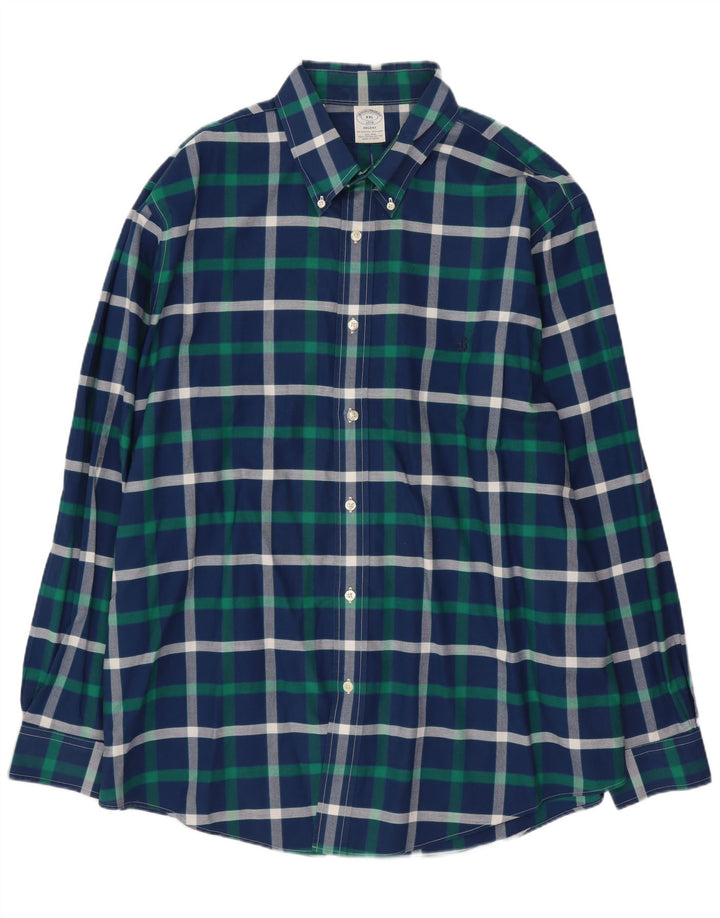 Męska koszula Regent Brooks Brothers 2XL, bawełniana niebieska kratka
