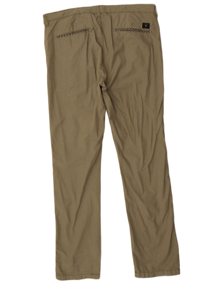 Męskie proste spodnie chino Guess W34 L33, bawełna khaki