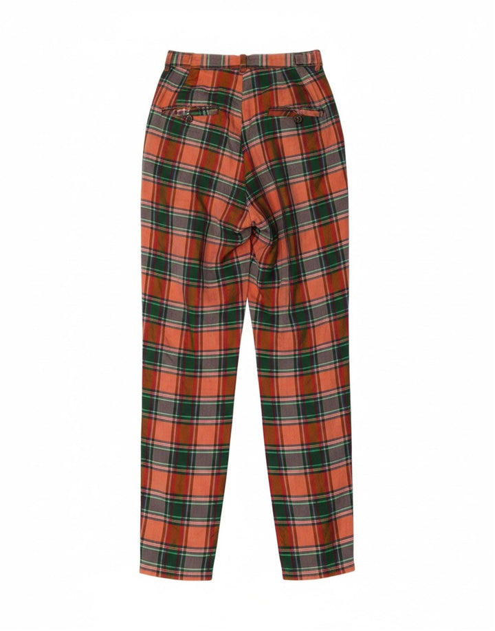 VINTAGE Womens Chino Trousers IT 40 Small W24 L28 Multicoloured Check
