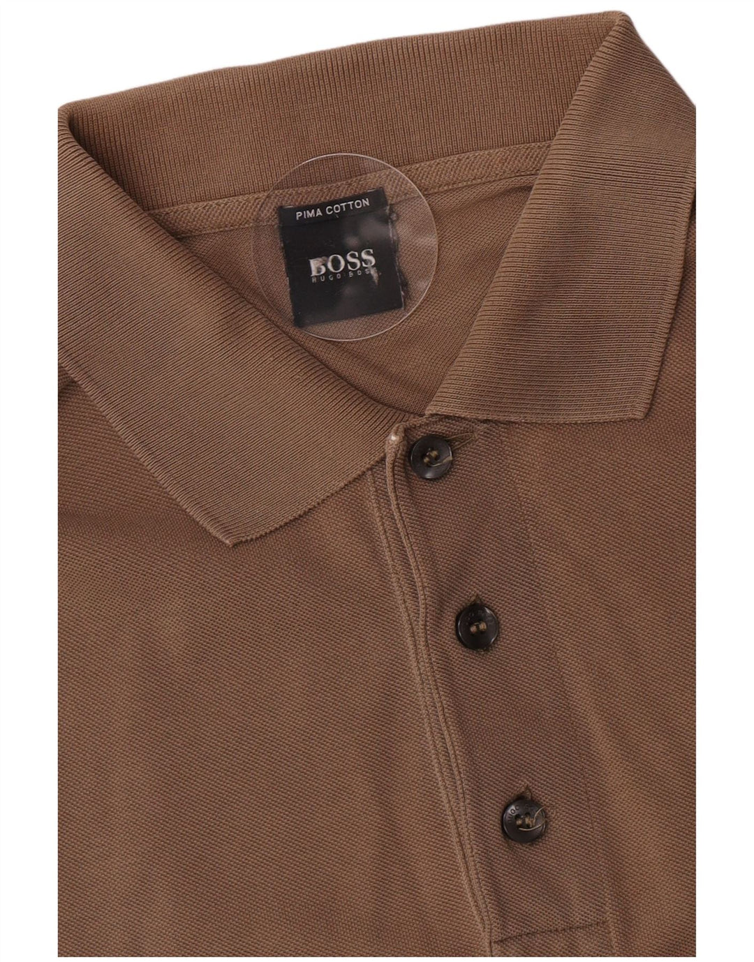 Męska koszulka polo Hugo Boss, mała, brązowa, bawełniana