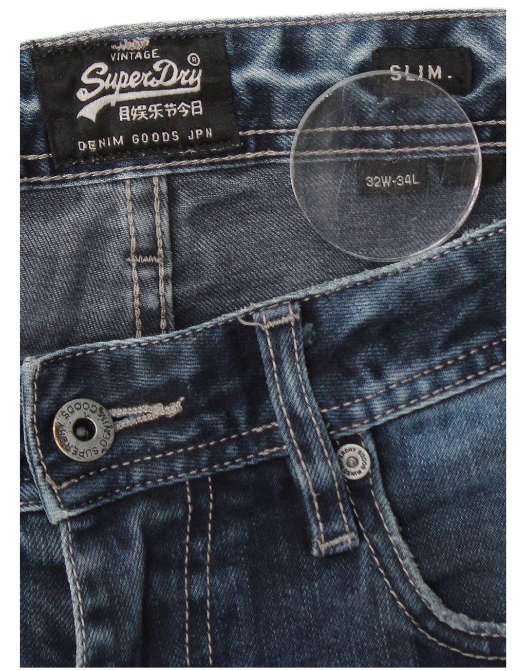 Męskie dżinsy Superdry Corpporal W32 L32 Niebieskie, bawełniane