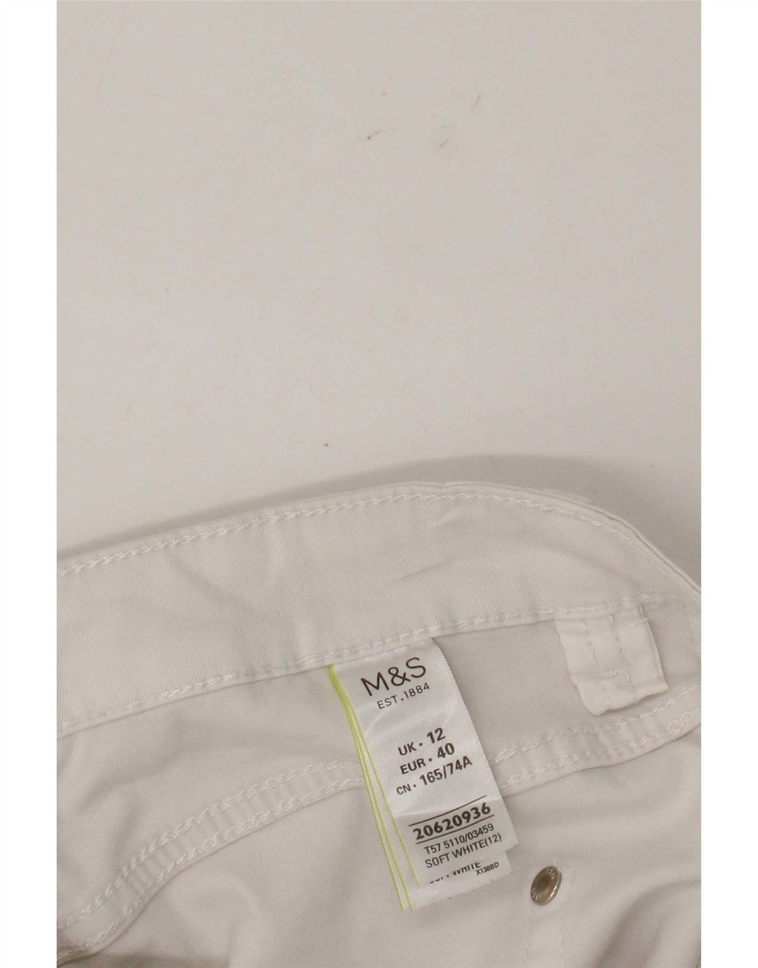 Spodnie damskie Capri Marks & Spencer UK 12 Medium W32 L21 Białe