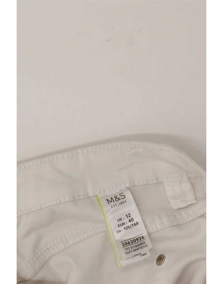 Spodnie damskie Capri Marks & Spencer UK 12 Medium W32 L21 Białe