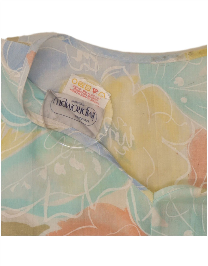 Improwizowana damska krótka bluzka Top UK 10 Mały wielobarwny kwiatowy poliester