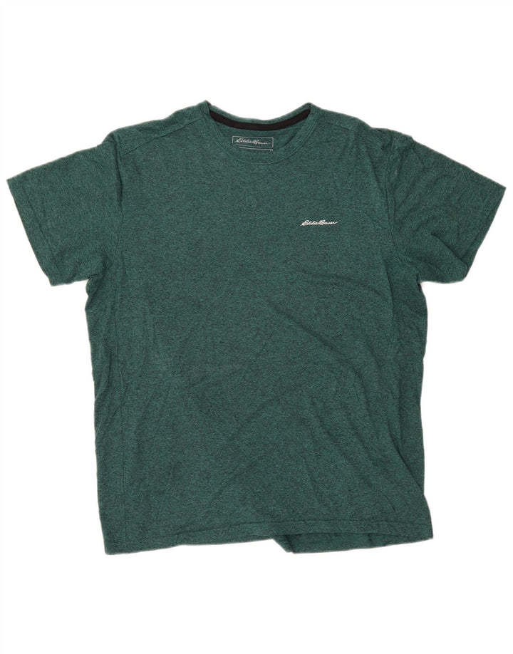 T-shirt męski Eddie Bauer o regularnym kroju, duży, zielony, nakrapiany poliester