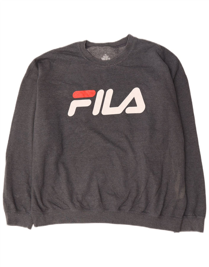 Męska bluza z grafiką Fila 2XL, szara bawełna