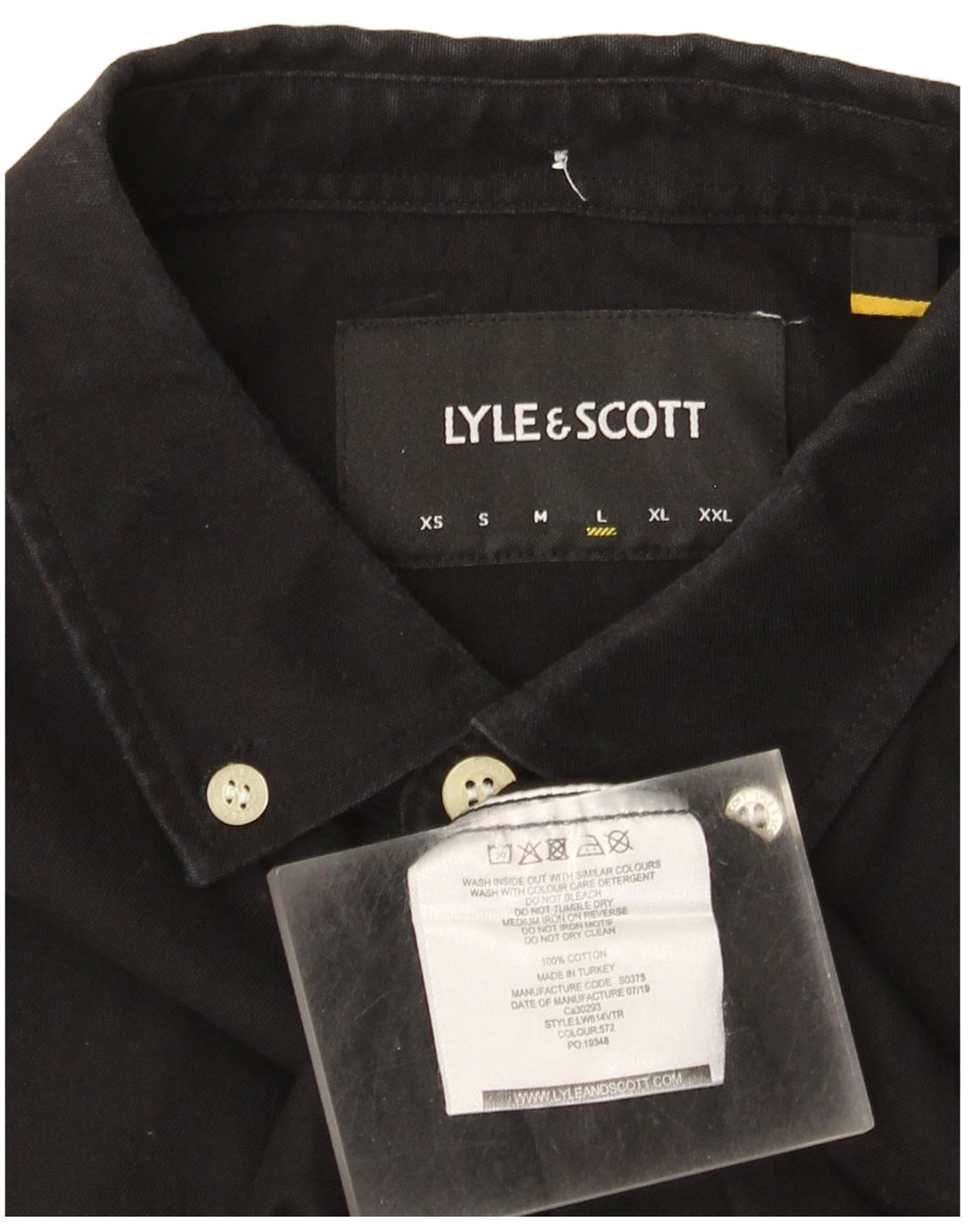 Koszula męska Lyle & Scott, duża, czarna, bawełniana
