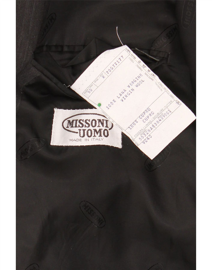 Męska marynarka MISSONI Uomo z podwójnymi piersiami IT 50, duże szare prążki