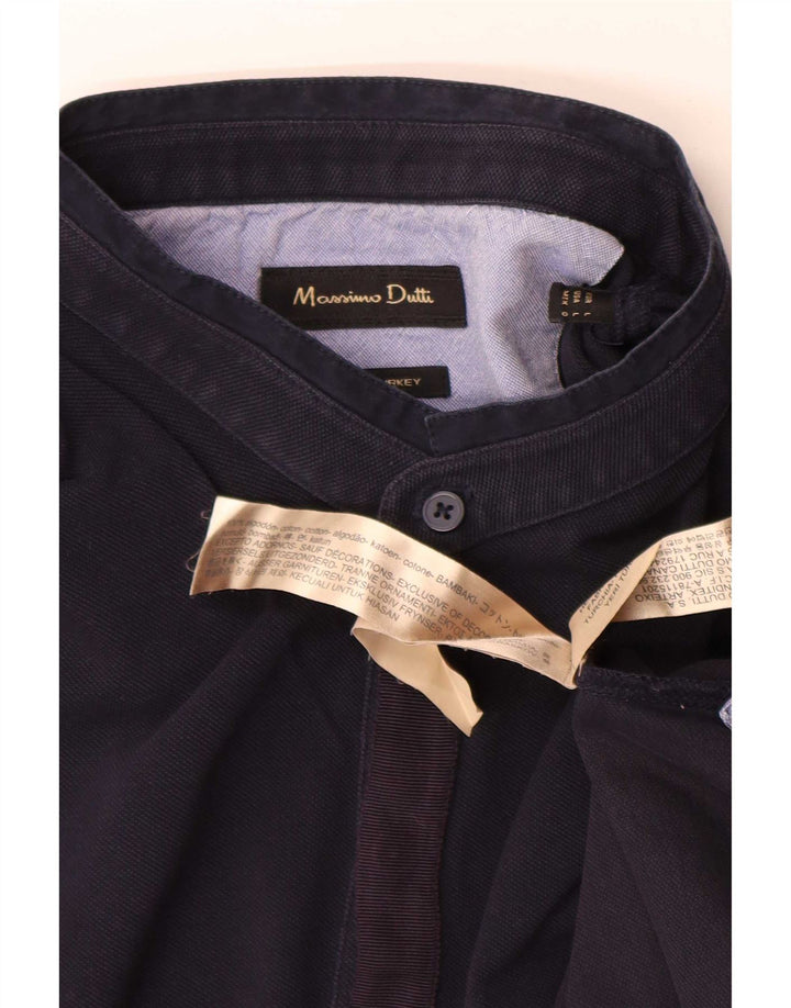 Męska koszulka polo Massimo Dutti, duża, granatowa, bawełniana