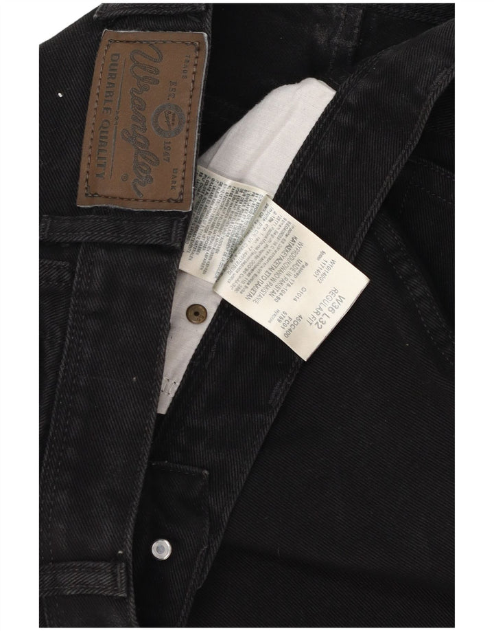 Męskie jeansy Wrangler o prostym kroju W36 L32, czarne, bawełniane