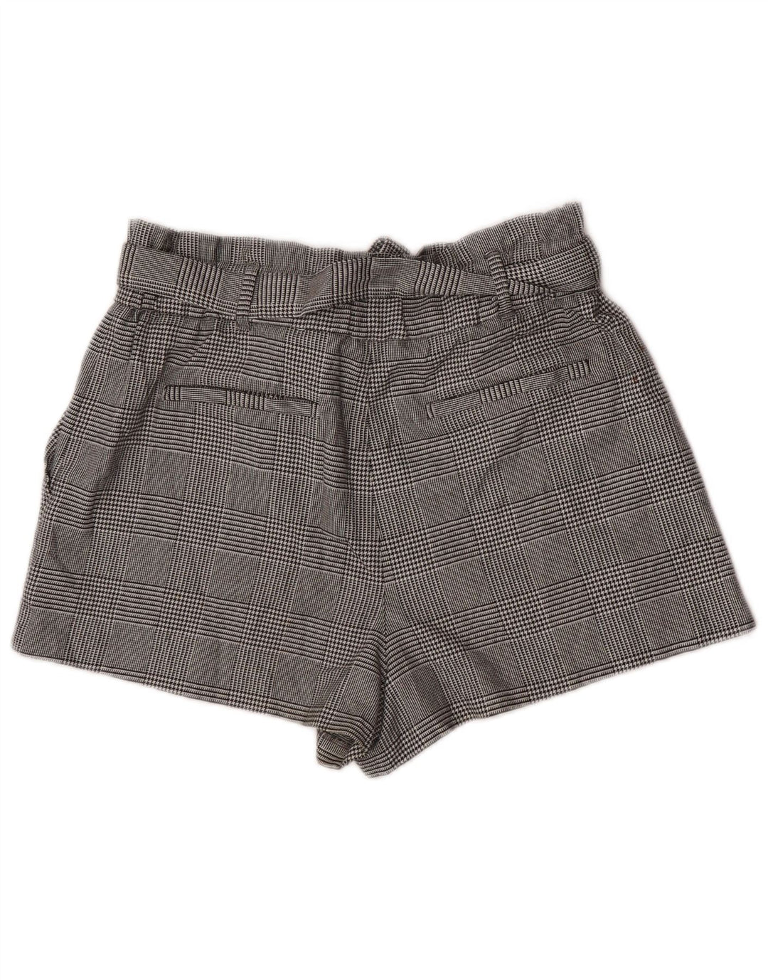 Damskie spodenki chino z wysokim stanem Zara, duże W30, szary pepitka, poliester