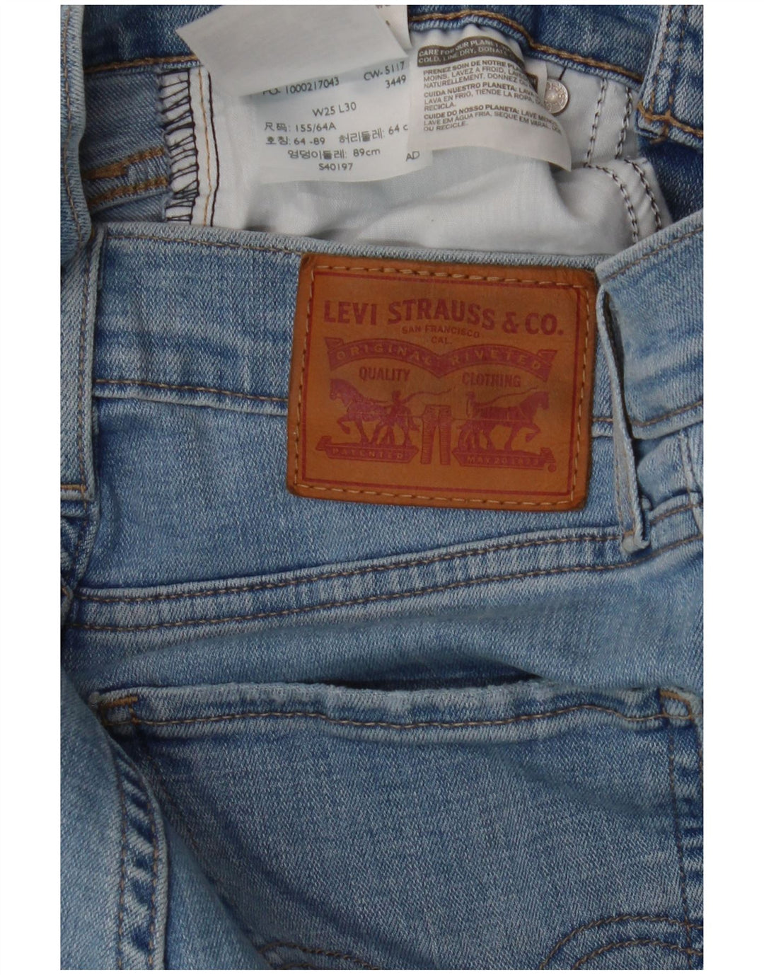Damskie jeansy LEVI'S Mile High Super Skinny W25 L30 Niebieskie bawełniane