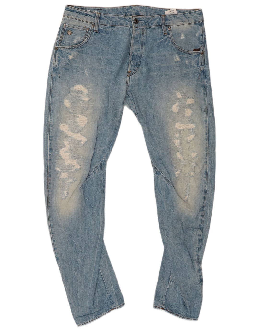 G-STAR Męskie jeansy 3D Arc Distressed Banana Slim W34 L30 Niebieskie bawełniane