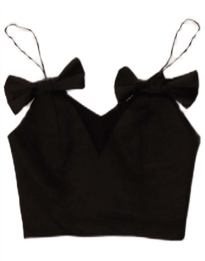 Damski top na ramiączkach Zara UK 4 XS, czarny poliester