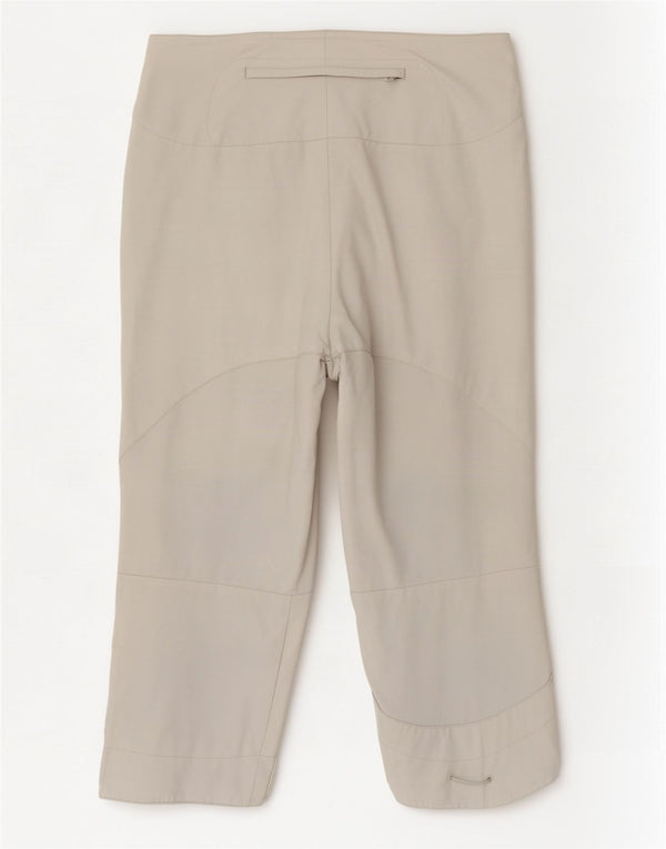 Damskie spodnie Capri Nike UK 12 Medium W28 L20 Beżowe nylonowe sportowe