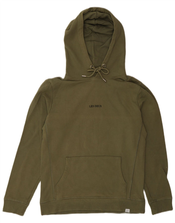 Męski sweter z kapturem Les Deux, mały, bawełniany khaki
