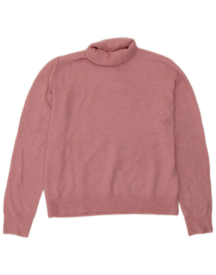 Marks & Spencer Damski sweter z golfem UK 10, mały, różowy poliester