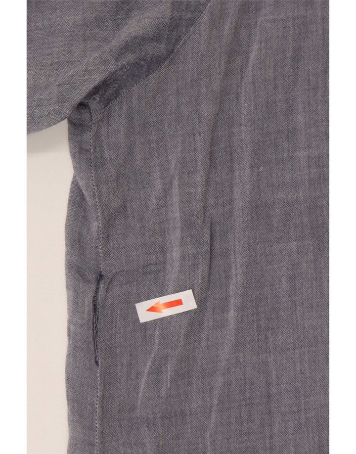 Zara Womens See Through Blouse Top UK 14 Medium Blue Cotton