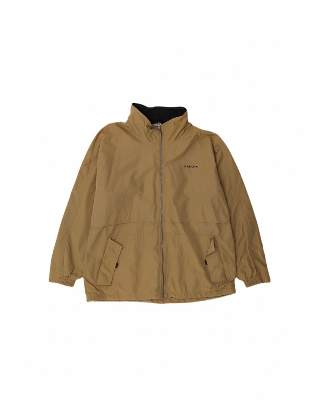 DIADORA Mens Hooded Rain Jacket UK 38 Medium Beige Polyamide