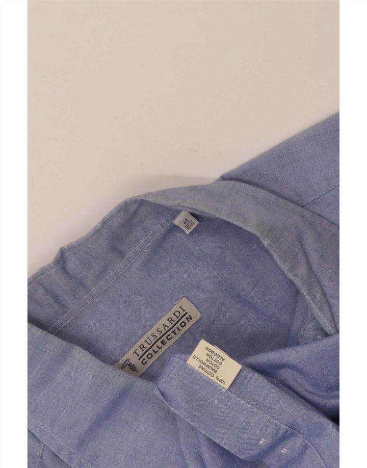 Koszula męska Trussardi Jeans, rozmiar 40 15 1/2, średnia niebieska bawełna