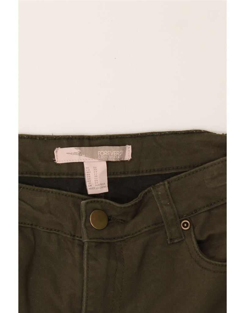 FOREVER 21 Womens Skinny Jeans W27 L28 Khaki Cotton Vintage Forever 21 and Second-Hand Forever 21 from Messina Hembry 