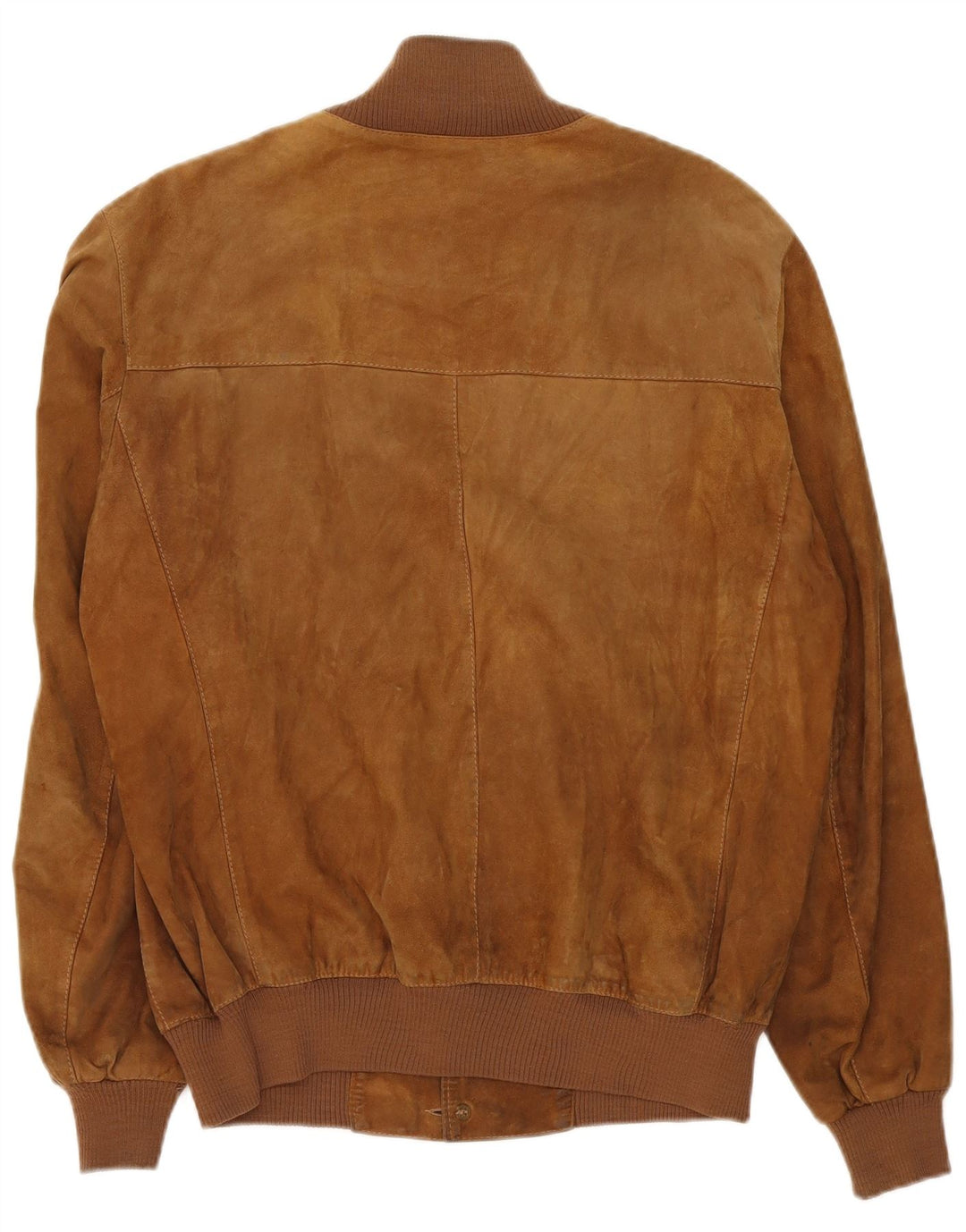 Vintage męska zamszowa kurtka bomber UK 40 duża beżowa skóra
