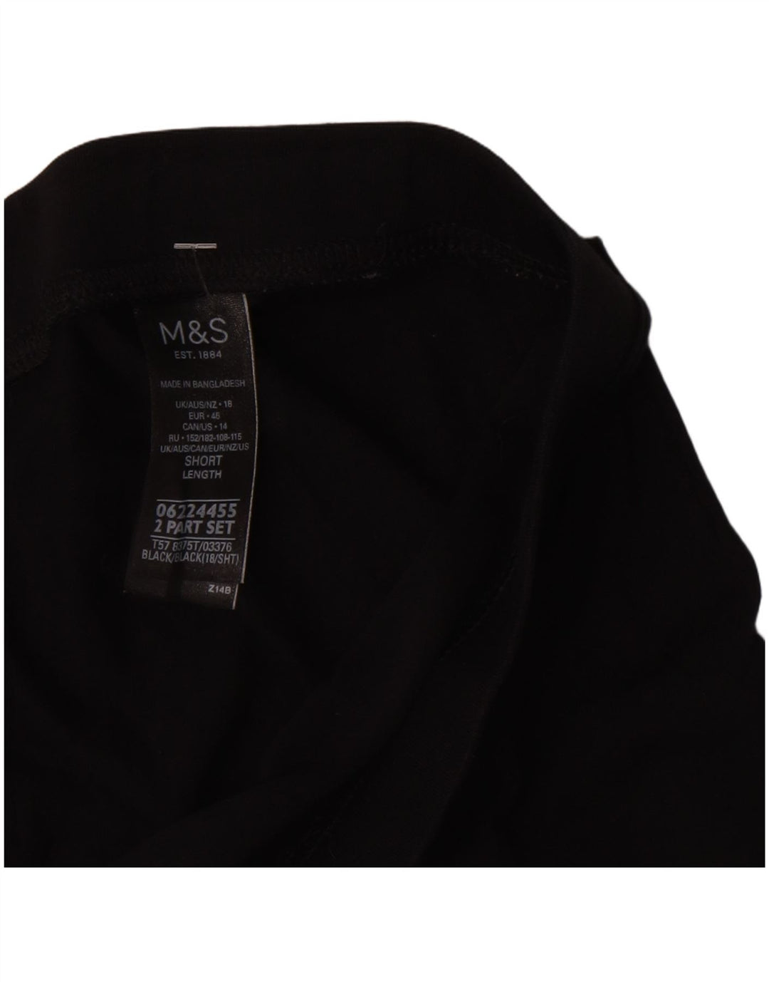 Marks & Spencer Krótkie legginsy damskie UK 18 XL, czarne, bawełniane